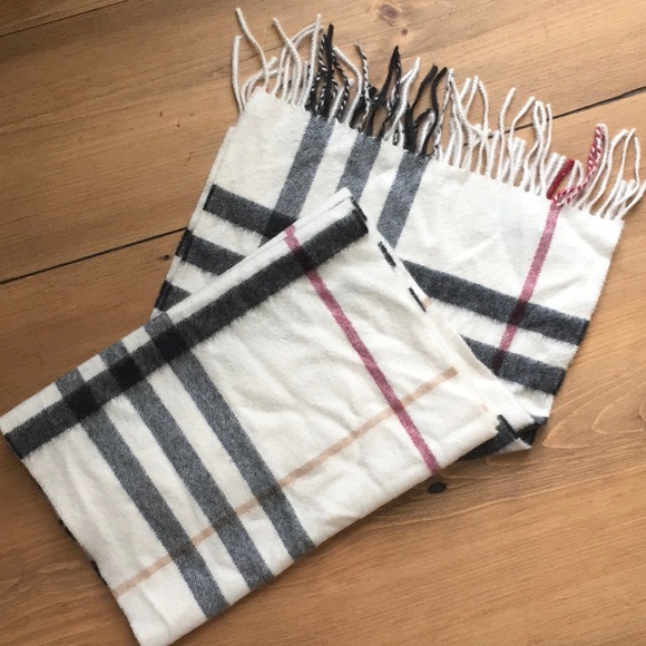 burberry white cashmere scarf